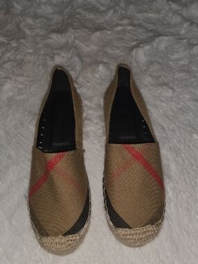 Women's Tan Plaid Espadrille Flats